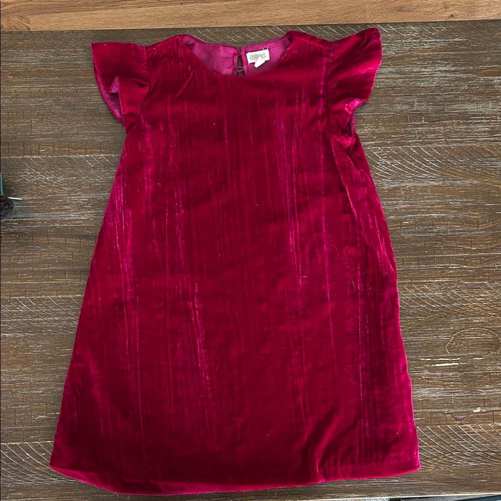 Gymboree Girls Velvet A-Line Dress in Deep Fuchsia